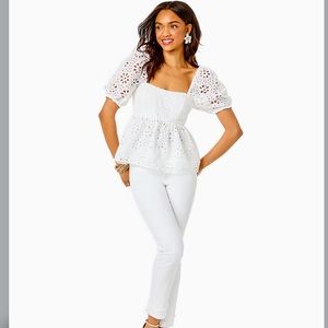 White eyelet KAY short sleeve top - Lilly Pulitzer NWT 💕
